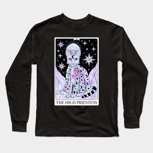 The High Priestess Tarot Card As A Cat Coloured Long Sleeve T-Shirt